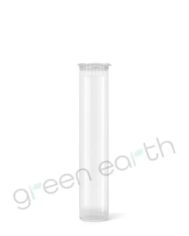 Child Resistant Translucent Recyclable Plastic Pop Top Tubes | 98mm - Clear - Closed | Sample