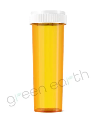Child Resistant Translucent Recyclable Push & Turn Plastic Reversible Cap Vials | 60 Dram - Amber | Sample