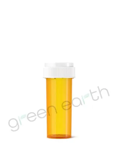 Child Resistant Translucent Recyclable Push & Turn Plastic Reversible Cap Vials | 16 Dram - Amber | Sample