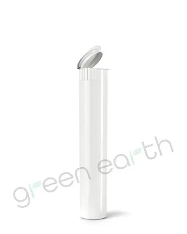 Child Resistant Opaque Recyclable Plastic Pop Top Tubes | 95mm - White - Open | Sample