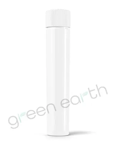 Child Resistant Push & Turn Recyclable Plastic Tubes w/ Caps | 72mm - White w/ White Cap | Sample