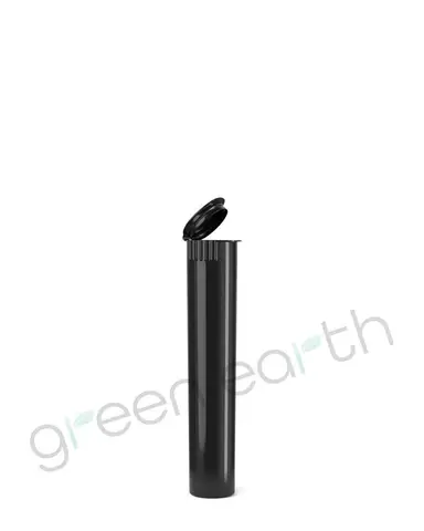 Child Resistant Opaque Recyclable Plastic Pop Top Tubes | 70mm - Black - Open | Sample