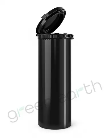 Child Resistant & Tamper Evident Recyclable Plastic Pop Top Containers | 60 Dram - Black | Sample