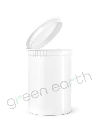 Child Resistant Opaque Recyclable Plastic Pop Top Containers | 30 Dram - White | Sample