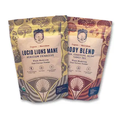 Hamilton's Mushrooms Organic Brain+Body Foundation Bundle – Lucid Lion's Mane + Body Blend