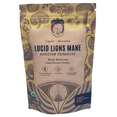 Nấm Linh Chi Hữu Cơ Lucid Lion's Mane của Hamilton - Bột Chiết Xuất Nấm Sư Tử