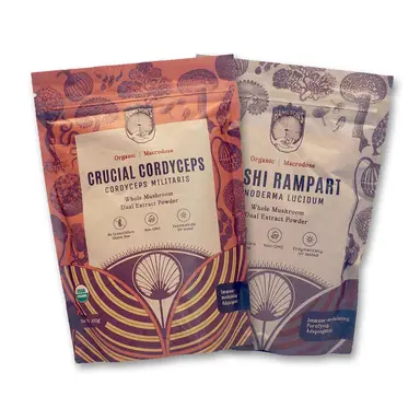 Gói Bundle AM+PM Nấm hữu cơ của Hamilton's – Crucial Cordyceps + Reishi Rampart
