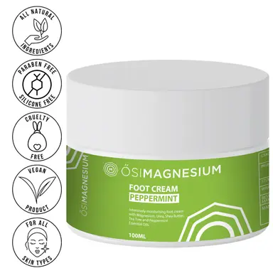 ŐSIMAGNESIUM Tea Tree and Peppermint Foot Cream- 3.38oz