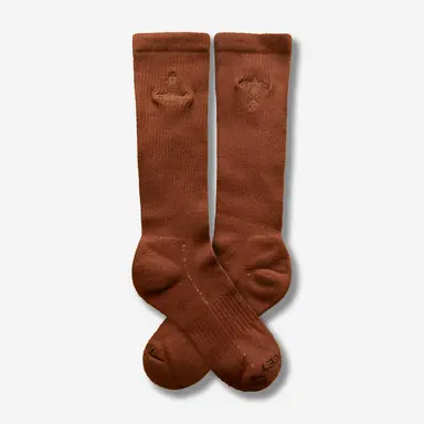 The Fish and Bird Embroidered Crews - Walnut