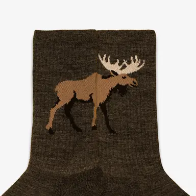 Merino Wool Moose Hiking Crew Socks