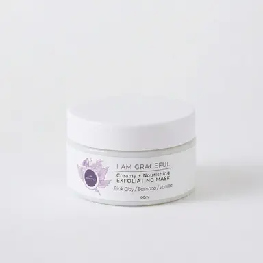 I Am Graceful Pink Clay Exfoliating Cream Mask – Australian Pink Clay & Bamboo Polish for All Skin Types