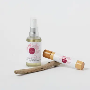 I Am Harmonious Essential Mist + Roller Bundle – Ylang Ylang & Clary Sage Duo for PMS and Menopause