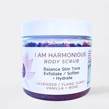 I Am Harmonious Hand & Body Scrub – Sugar & Himalayan Salt Exfoliant for Dry Skin