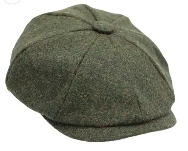 Twill Tweed 8 piece Cap - Forest (MENS)