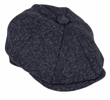 Twill Tweed 8 piece Cap - Black (MENS)