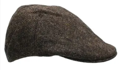 British Wool Tweed Duckbill Cap - Chocolate (MENS)