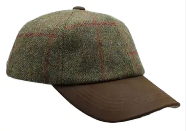 Harris Tweed Baseball Cap - Rust