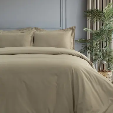 Bedsheet + Duvet Cover + Pillow Cover - 600TC 'Dark Beige'