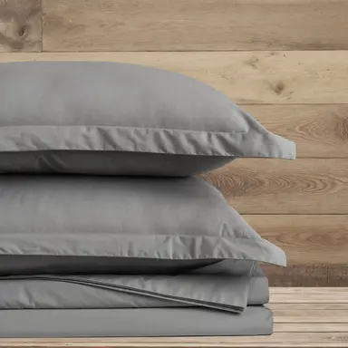 Duvet Cover + Pillow Cover - 300TC 'Light Grey'