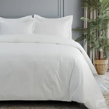 Bedsheet + Duvet Cover + Pillow Cover - 600TC 'White'