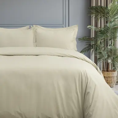 Bedsheet + Duvet Cover + Pillow Cover - 300TC 'Ecru (Light Beige)'