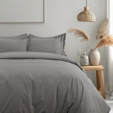 Bedsheet + Duvet Cover + Pillow Cover - 300TC 'Light Grey'