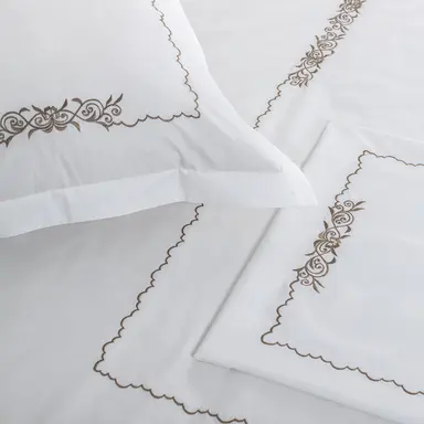 Duvet Cover + Pillow Cover - Embroidered 'Iris'