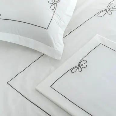 Duvet Cover + Pillow Cover - Embroidered 'Knots of Love'