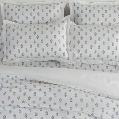 Duvet Cover + Pillow Cover - Hand Block Printed 'Ivy'