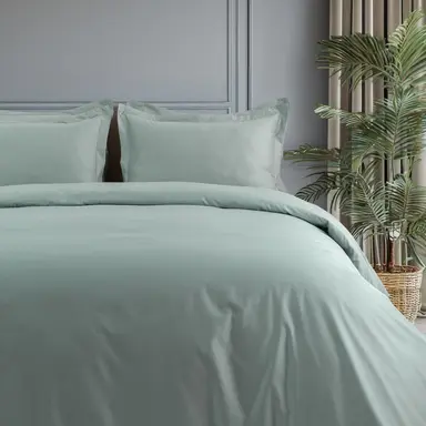 Bedsheet + Duvet Cover + Pillow Cover - 600TC 'Aqua Pearl'