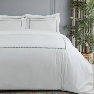 Bedsheet + Duvet Cover + Pillow Cover - Embroidered 'Maze'