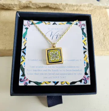 Wife Personalized Message Card Necklace