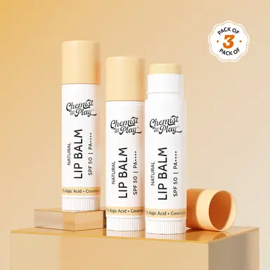 Son dưỡng môi tự nhiên cho môi nứt nẻ | SPF 50 PA++++ | Tự nhiên - 4.5 gm | Gói 3 cái