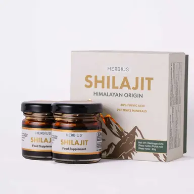 Herbius® Shilajit - 100% Pure Himalayan Resin 2 jars 30g