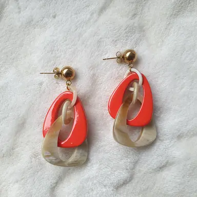 Jasmino Golden Spring 2023 Double Triangle Earrings Made By Natural Buffalo Horn