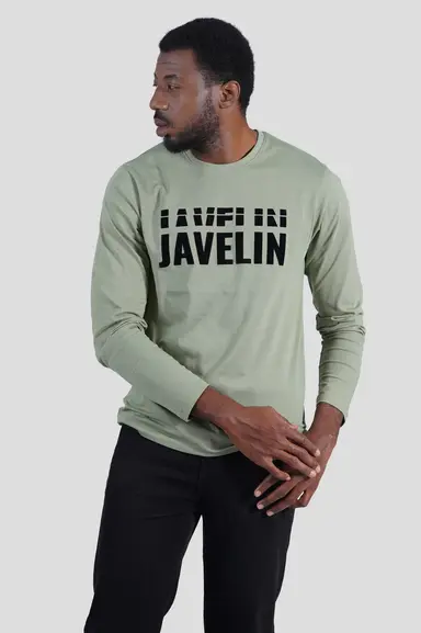 Olive Green Full Sleeve Printed Organic T-Shirt