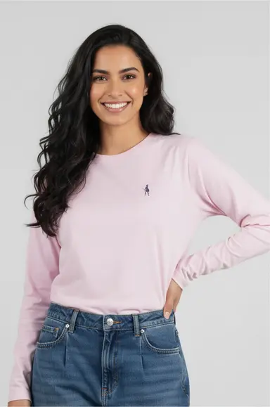 Mauve Shadows Full Sleeve Organic Logo T-Shirt