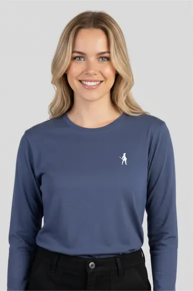 Indigo Full Sleeve Logo T-Shirt