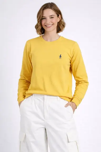 Spicy Mustard Full Sleeve Organic Logo T-Shirt