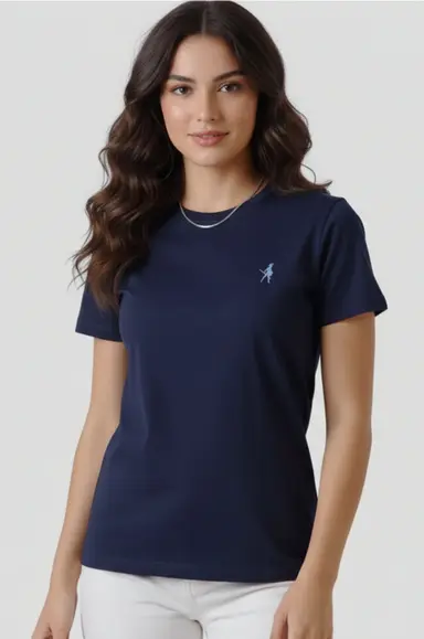 Navy Organic cotton Logo T-Shirt