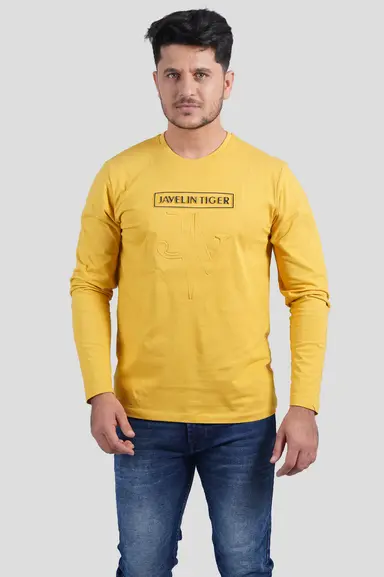 Spicy Mustard Full Sleeve Printed Organic T-Shirt
