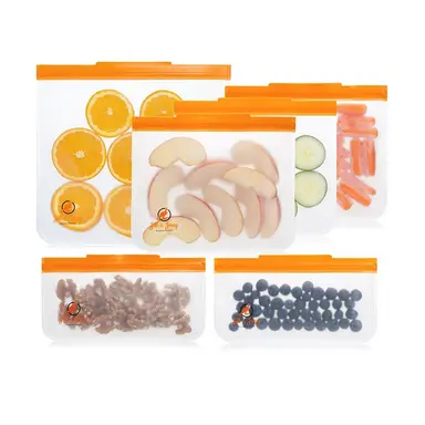 Reusable Bag Starter 6-Pack (1 half gallon, 3 sandwich, 2 snack)