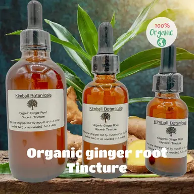 USDA Certified Organic Ginger Root Glycerin Tincture Double Extracted