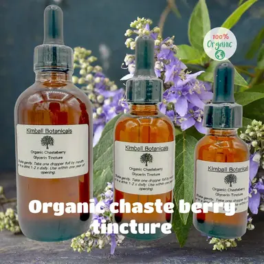 USDA Certified Organic Handcrafted Chasteberry Glycerin Tincture Double Extracted