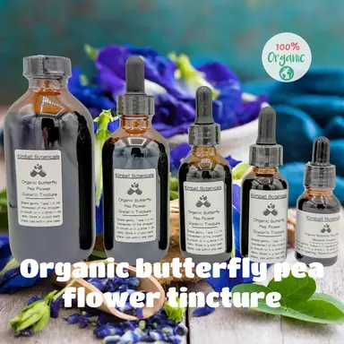 USDA Organic Butterfly Pea Flower Glycerin Tincture Sustainably Harvested