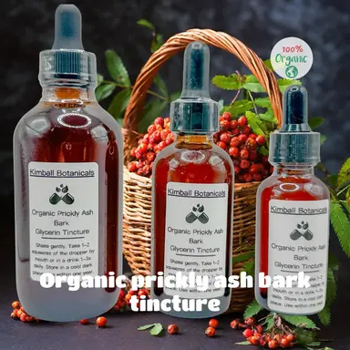 USDA Certified Organic Prickly Ash Bark Double Extracted Glycerin Tincture