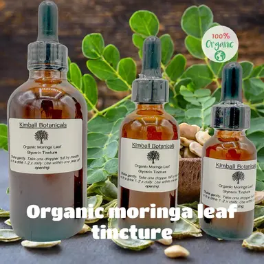 Organic Moringa Leaf Glycerin Tincture Double Extracted sustainably harvested NON GMO