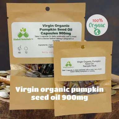 USDA Certified Extra Virgin Organic Pumpkin Seed Oil Capsules, 900mg vegetarian capsules made fresh to order with zero fillers