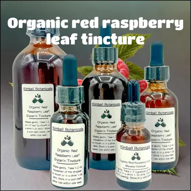 USDA Organic Red Raspberry Leaf Tincture Glycerin Liquid Extract