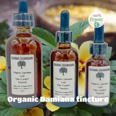 USDA Certified Organic Damiana Leaf Double Extracted Glycerin Tincture